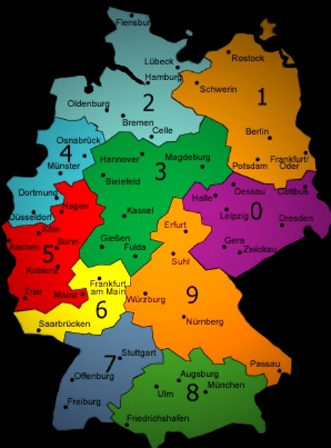 Bundesländer plz der PLZ Bundesländer